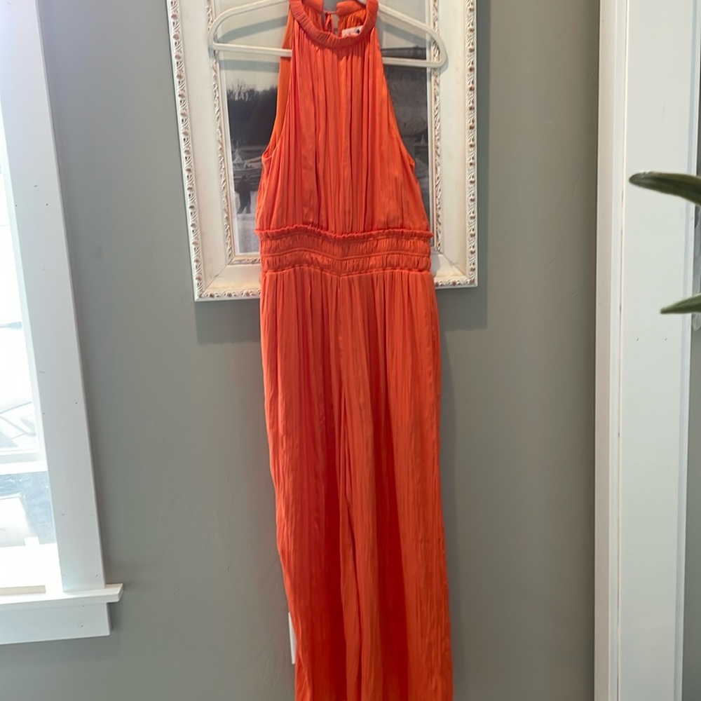 Anthropologie satin jumpsuit